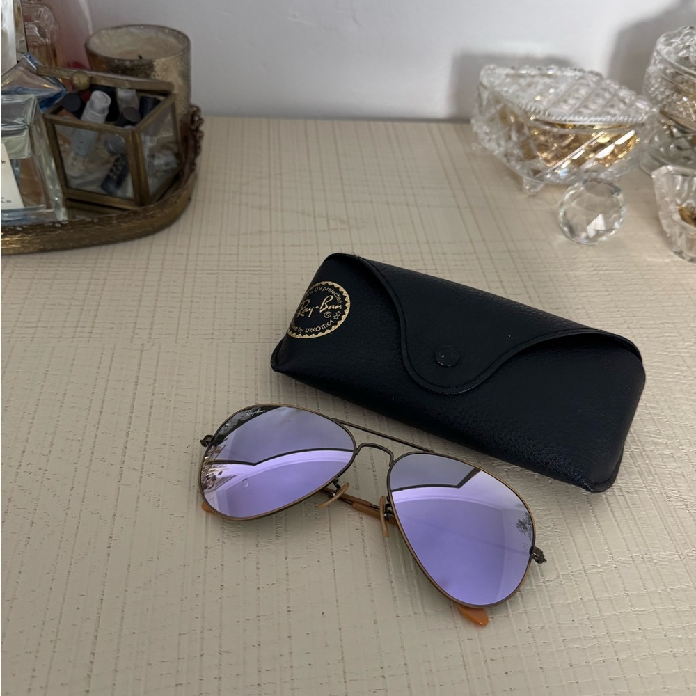 Ray-Ban Sunglasses with Metallic Lavender Lenses